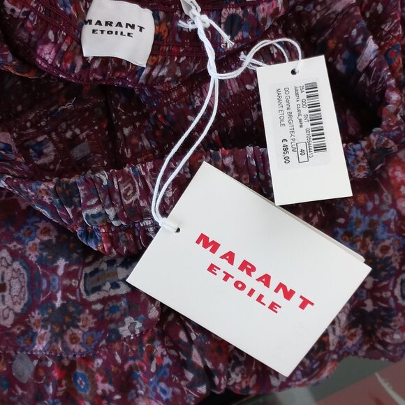 ISABEL MARANT ETOILE NWT Brigitte Plum tiered moto boho asymetrical skirt - Picture 14 of 15